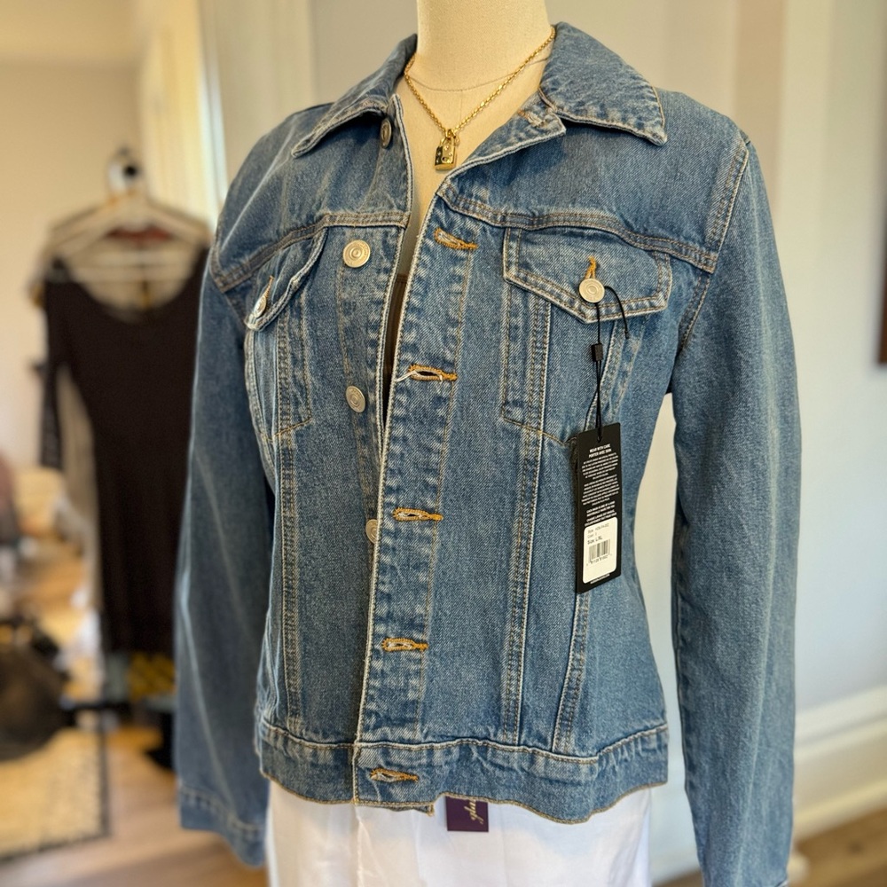Hudson Jeans Blue Jean Jacket Cropped Classic - Picture 2 of 5